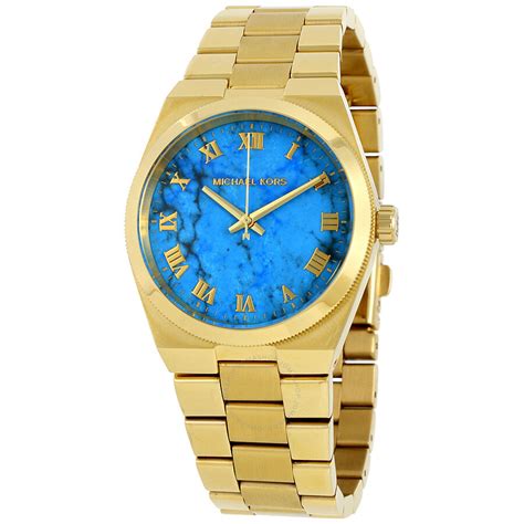 Michael Kors Channing Turquoise Dial Gold